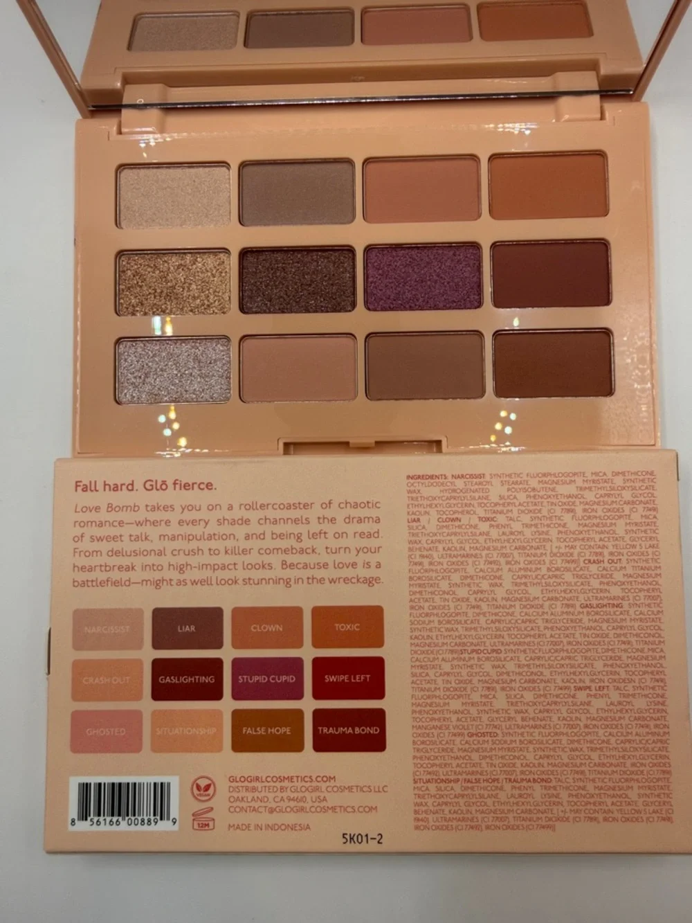 GLOGIRL COSMETICS, Love Bomb Eyeshadow Palette, NIB
